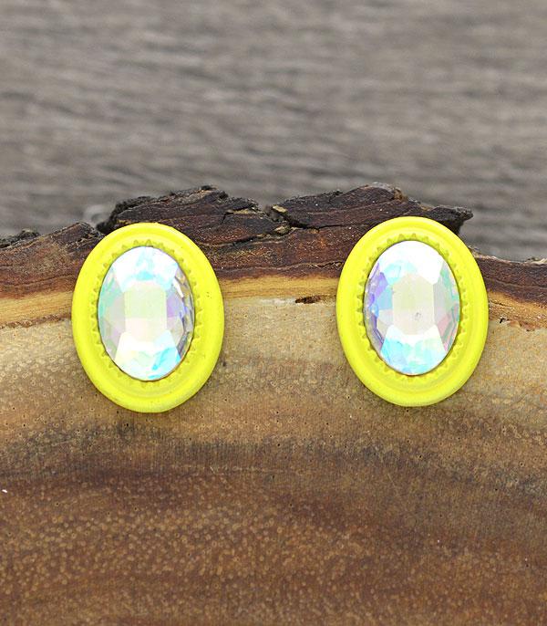 <font color=black>SALE ITEMS</font> :: JEWELRY :: Earrings :: Wholesale Oval Glass Stone Post Earrings