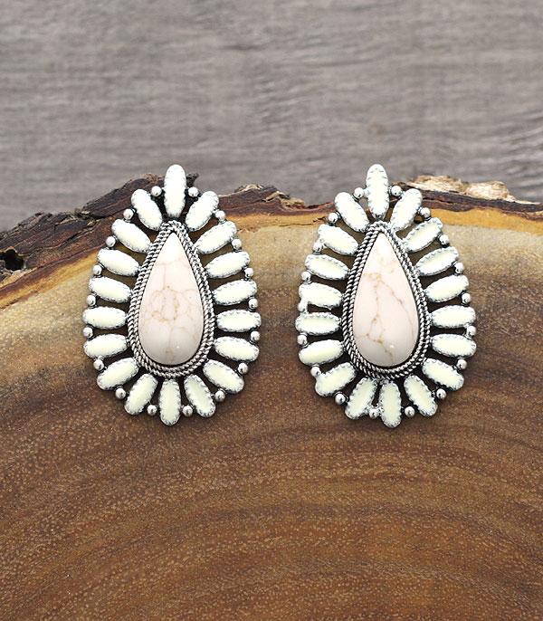 <font color=black>SALE ITEMS</font> :: JEWELRY :: Earrings :: Wholesale Teardrop Western Turquoise Earrings