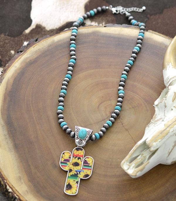 <font color=black>SALE ITEMS</font> :: JEWELRY :: Necklaces :: Wholesale Western Navajo Pearl Bead Cactus Necklac