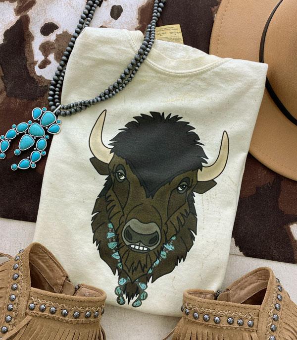 GRAPHIC TEES :: GRAPHIC TEES :: Wholesale Turquoise Buffalo Western Tshirt