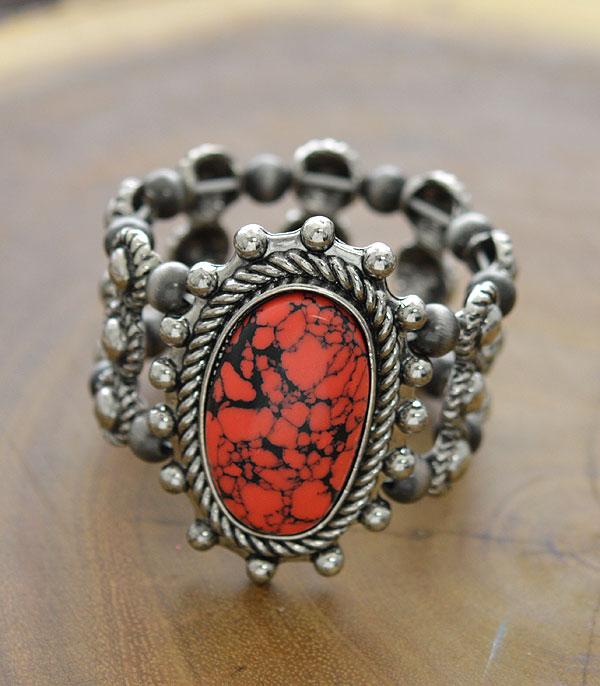 BRACELETS :: STRETCH :: Wholesale Genuine Stone Navajo Bead Bracelet