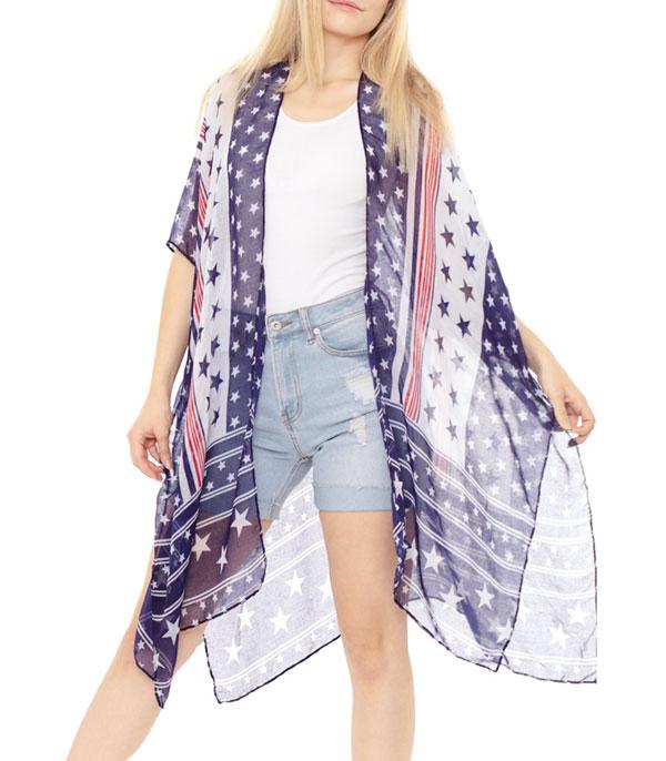 New Arrival :: Wholesale American Flag Kimono
