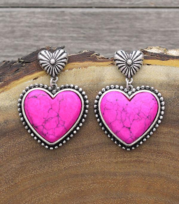 <font color=red>VALENTINE'S</font> :: Wholesale Western Turquoise Heart Earrings