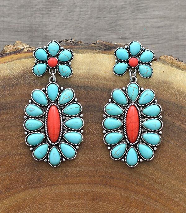 EARRINGS :: POST EARRINGS :: Wholesale Tipi Western Turquoise Earrings