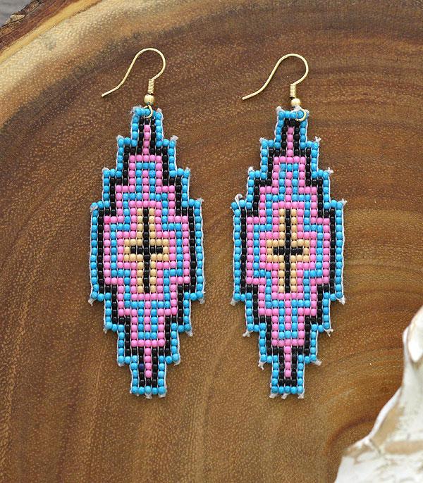 New Arrival :: Wholesale Handmade Aztec Seed Bead Earrings