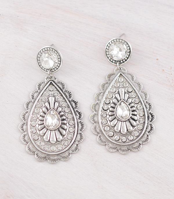 WHAT'S NEW :: Wholesale Light Metal Concho Stone Post Earrings