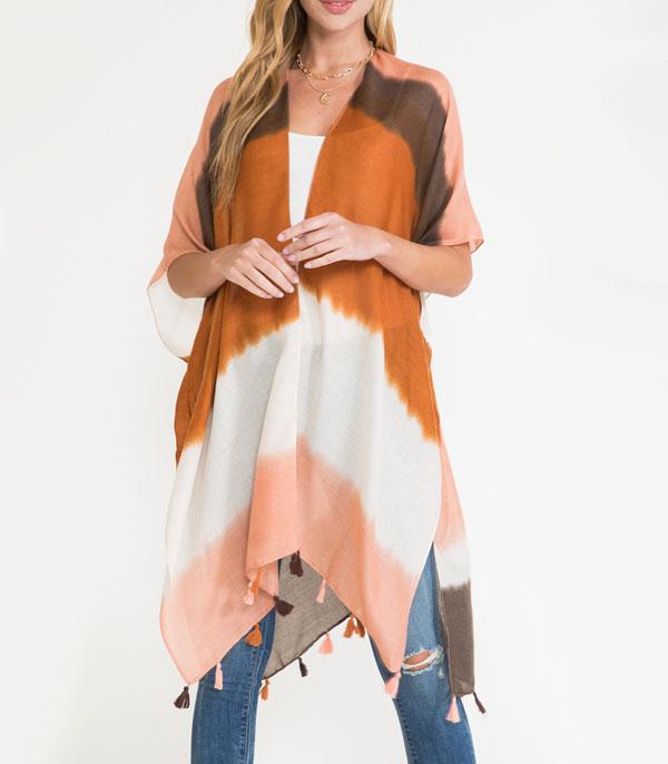 <font color=black>SALE ITEMS</font> :: SCARVES | APPAREL  :: Apparel :: Wholesale Tie Dye Boho Kimono w/Tassels