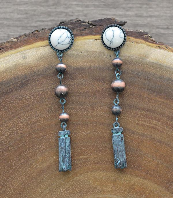 <font color=black>SALE ITEMS</font> :: JEWELRY :: Earrings :: Wholesale Turquoise Navajo Bead Drop Earrings