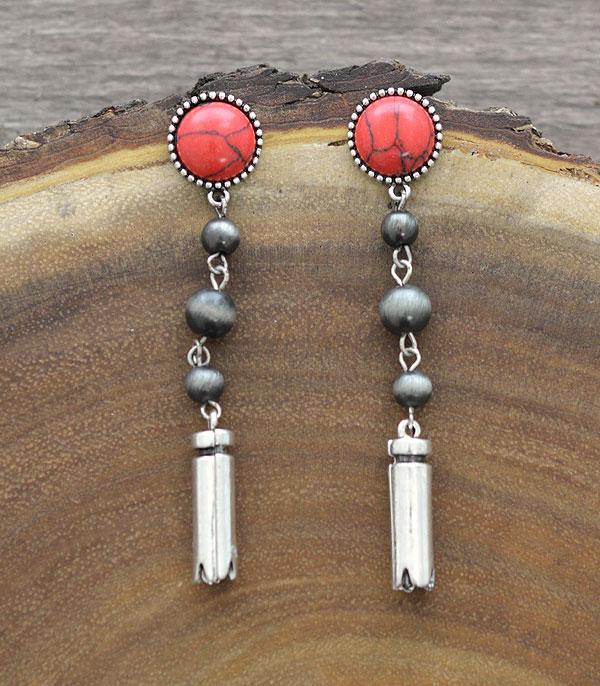 <font color=black>SALE ITEMS</font> :: JEWELRY :: Earrings :: Wholesale Turquoise Navajo Bead Drop Earrings