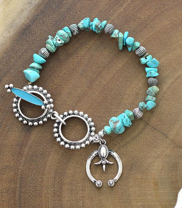 BRACELETS :: LINK :: Wholesale Chip Stone Western Charm Bracelet