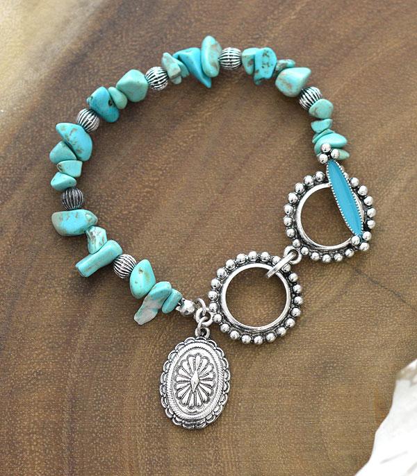 BRACELETS :: LINK :: Wholesale Chip Stone Western Charm Bracelet