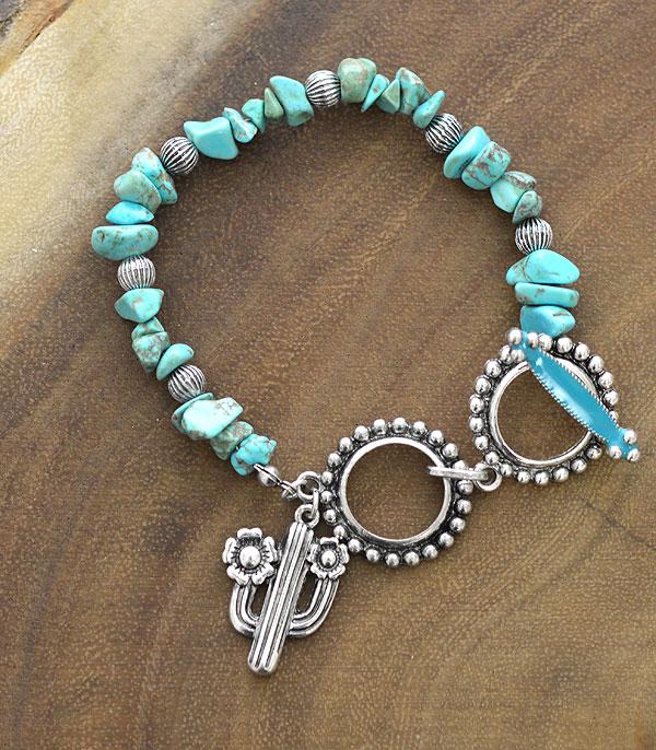 BRACELETS :: LINK :: Wholesale Chip Stone Western Charm Bracelet