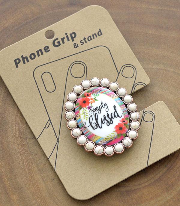 New Arrival :: Wholesale Simply Blessed Turquoise Phone Grip