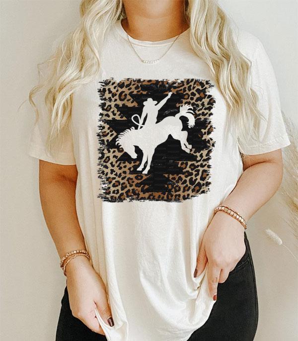 GRAPHIC TEES :: GRAPHIC TEES :: Wholesale Leopard Bronco Western Graphic Tshirt