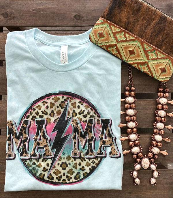 GRAPHIC TEES :: GRAPHIC TEES :: Wholesale Mama Leopard Lightning Bolt Tshirt