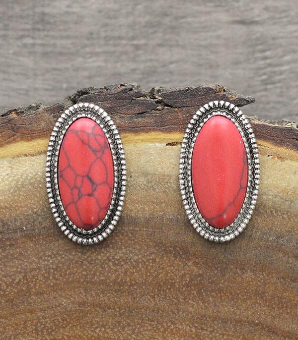 New Arrival :: Wholesale Turquoise Oval Post Earrings