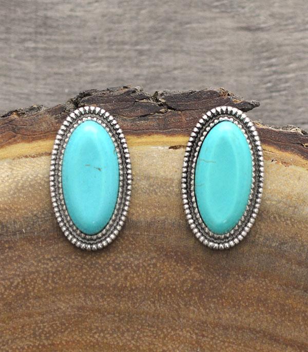 New Arrival :: Wholesale Turquoise Oval Post Earrings
