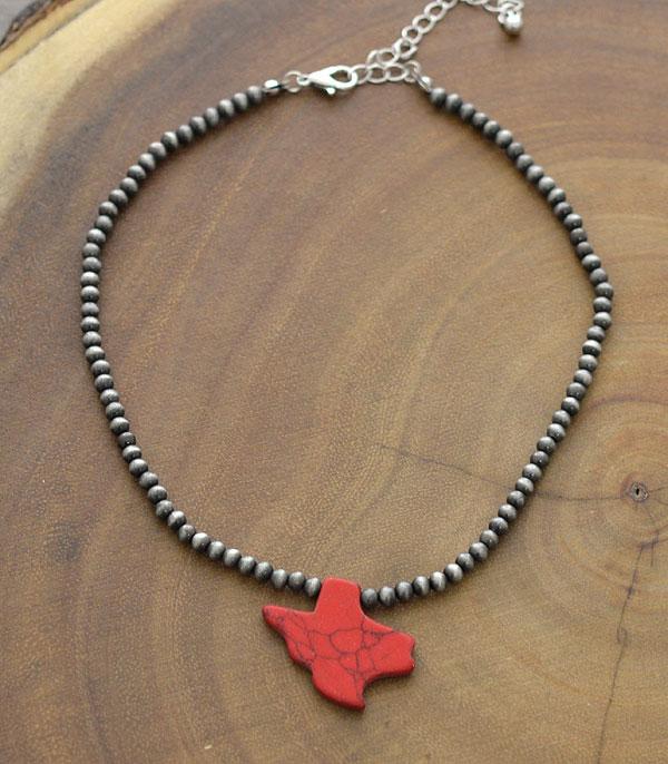 <font color=black>SALE ITEMS</font> :: JEWELRY :: Necklaces :: Wholesale Turquoise Texas Map Choker Necklace