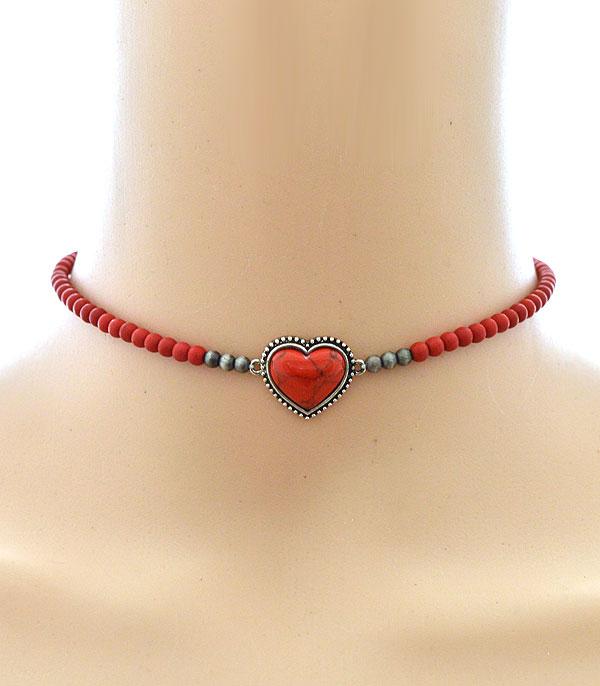 NECKLACES :: CHOKER | INSPIRATION :: Wholesale Turquoise Heart Choker Necklace