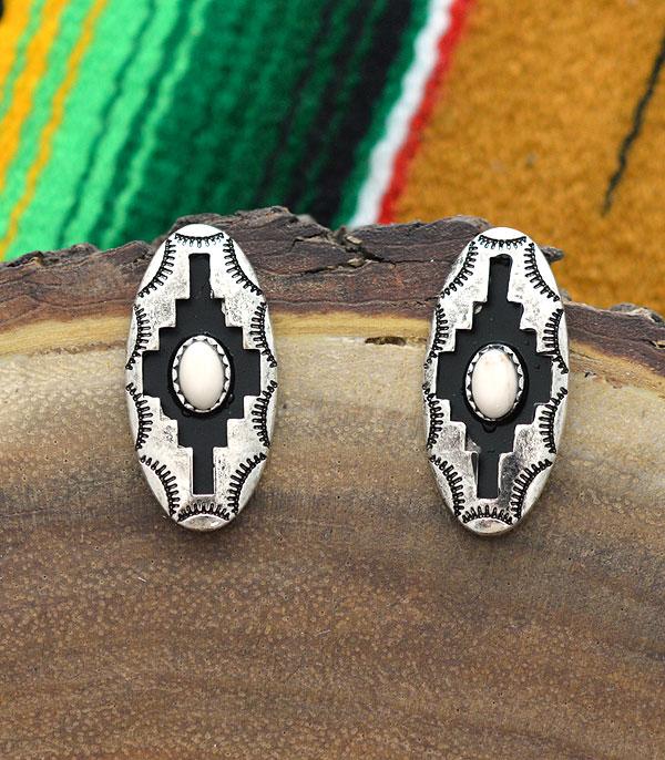 New Arrival :: Wholesale Aztec Pattern Metal Post Earrings