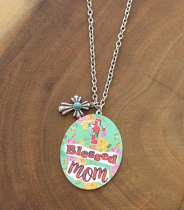 <font color=black>SALE ITEMS</font> :: JEWELRY :: Necklaces :: Wholesale Floral Blessed Mom Pendant Necklace
