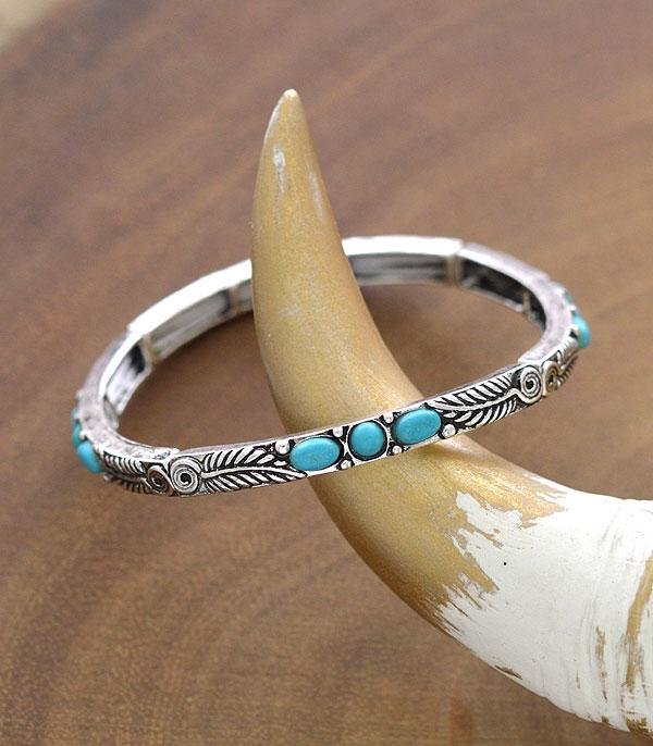 BRACELETS :: CUFF I BANGLE :: Wholesale Turquoise Semi Stone Stackable Bracelet