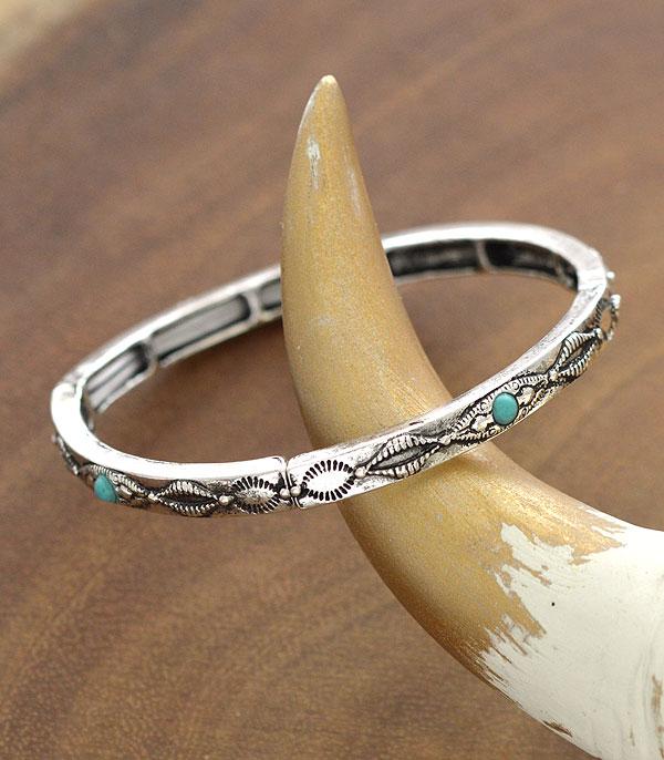 BRACELETS :: CUFF I BANGLE :: Wholesale Turquoise Semi Stone Stackable Bracelet