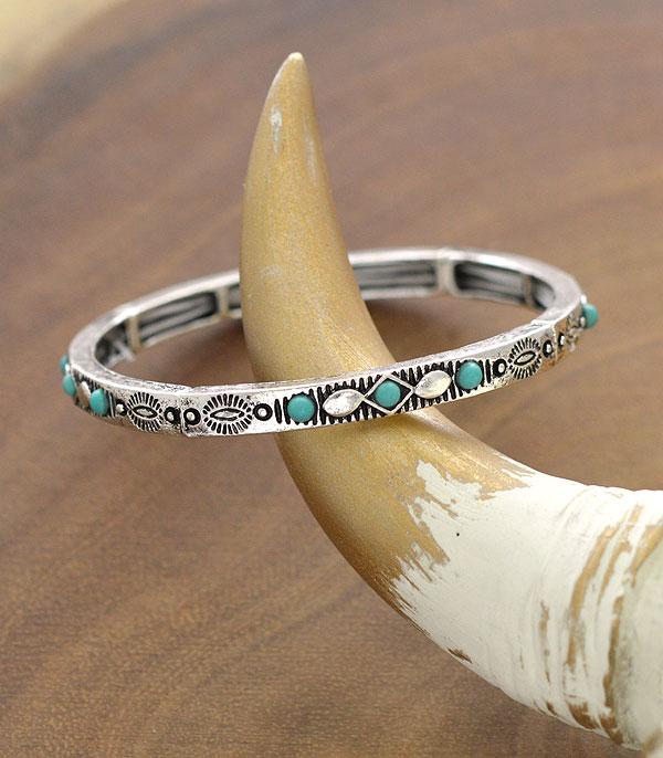 BRACELETS :: BANGLE :: Wholesale Turquoise Semi Stone Stackable Bracelet