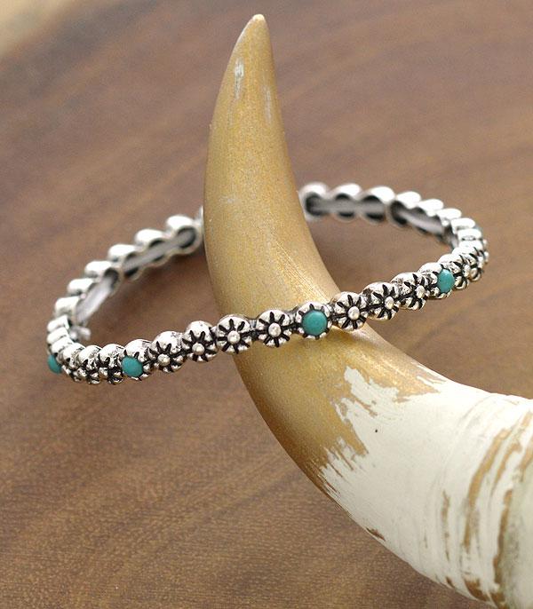 New Arrival :: Wholesale Turquoise Semi Stone Stackable Bracelet