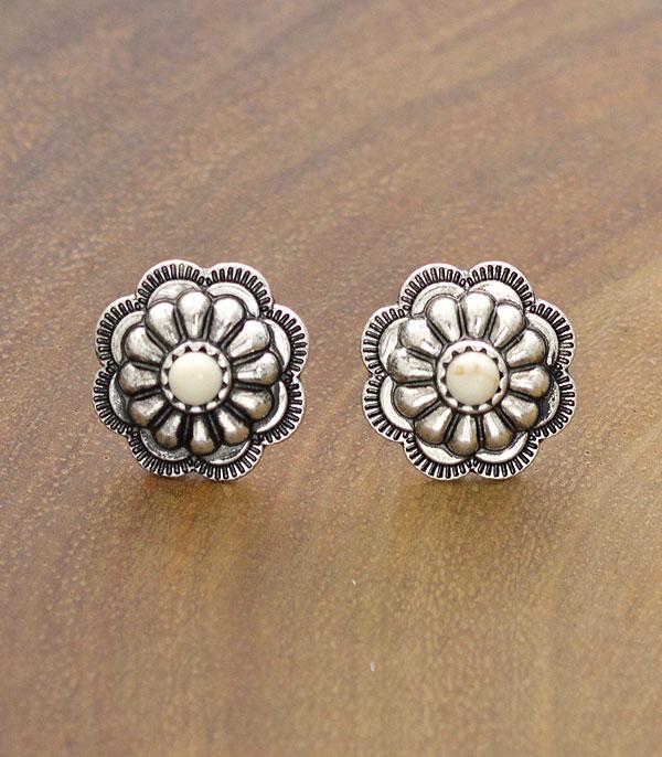 New Arrival :: Wholesale Western Turquoise Concho Post Earrings