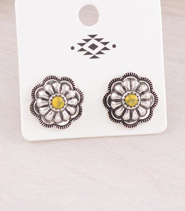 EARRINGS :: POST EARRINGS :: Wholesale Western Turquoise Concho Post Earrings