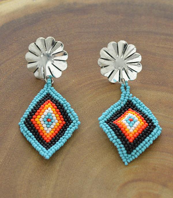New Arrival :: Wholesale Seed Bead Navajo Western Earrings