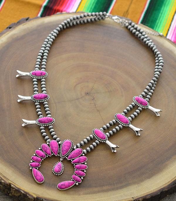 <font color=#FF6EC7>PINK COWGIRL</font> :: Wholesale Squash Blossom Necklace Set