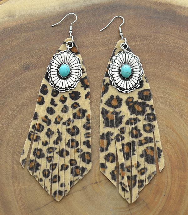 <font color=black>SALE ITEMS</font> :: JEWELRY :: Earrings :: Wholesale Tipi Turquoise Concho Tassel Earrings