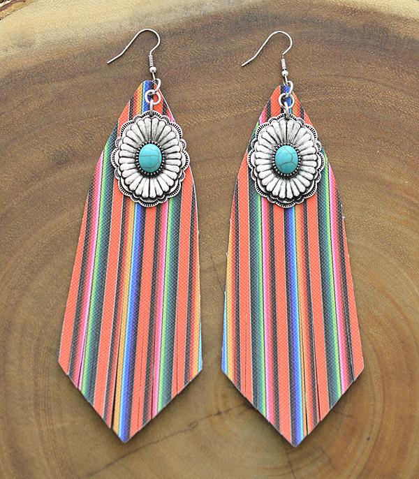 <font color=black>SALE ITEMS</font> :: JEWELRY :: Earrings :: Wholesale Tipi Turquoise Concho Tassel Earrings