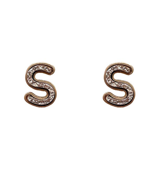 <font color=black>SALE ITEMS</font> :: JEWELRY :: Earrings :: Wholesale Druzy Initial Earrings