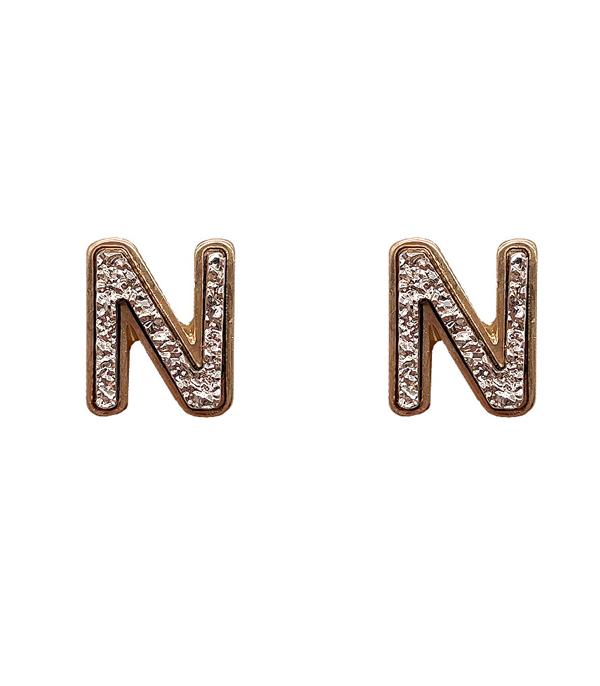 <font color=black>SALE ITEMS</font> :: JEWELRY :: Earrings :: Wholesale Druzy Initial Earrings