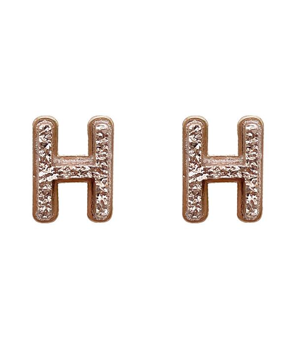 <font color=black>SALE ITEMS</font> :: JEWELRY :: Earrings :: Wholesale Druzy Initial Earrings