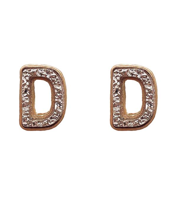<font color=black>SALE ITEMS</font> :: JEWELRY :: Earrings :: Wholesale Druzy Initial Earrings