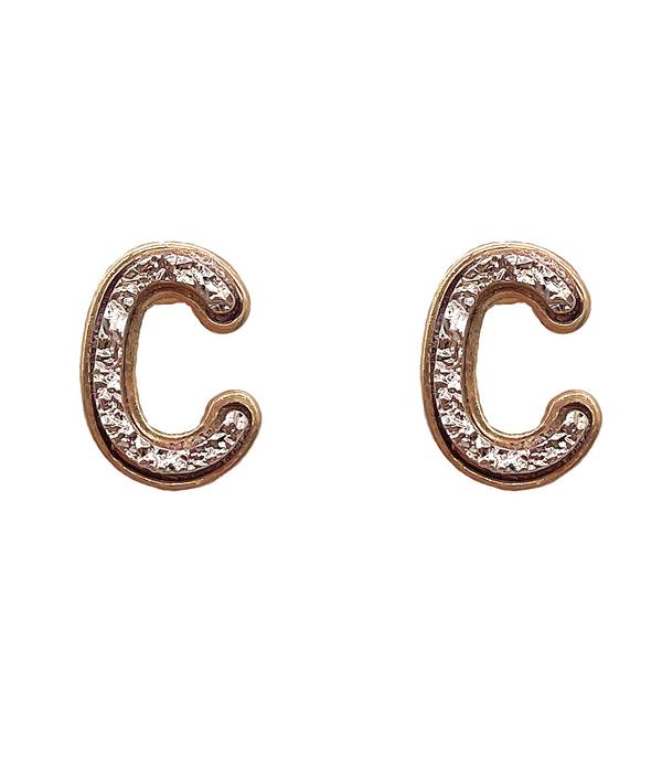 <font color=black>SALE ITEMS</font> :: JEWELRY :: Earrings :: Wholesale Druzy Initial Earrings