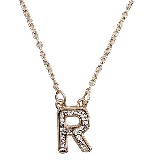 INITIAL JEWELRY :: NECKLACES | RINGS :: Wholesale Druzy Initial Necklace