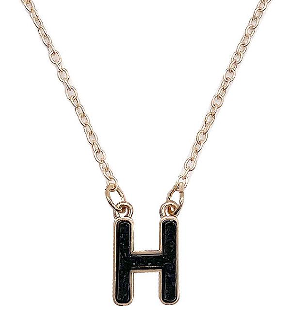 INITIAL JEWELRY :: NECKLACES | RINGS :: Wholesale Druzy Initial Necklace