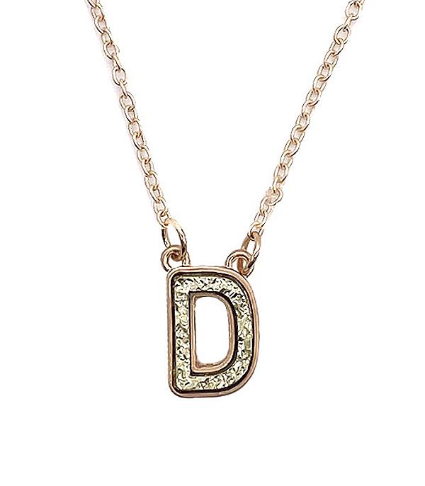 INITIAL JEWELRY :: NECKLACES | RINGS :: Wholesale Druzy Initial Necklace