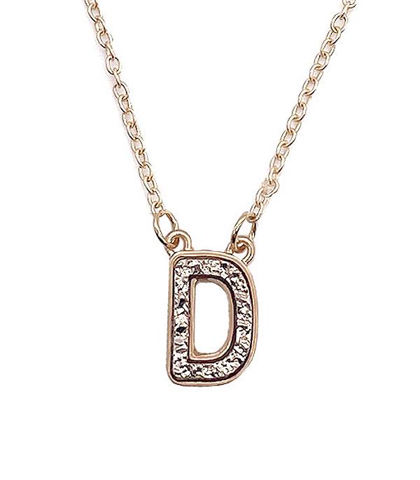 INITIAL JEWELRY :: NECKLACES | RINGS :: Wholesale Druzy Initial Necklace