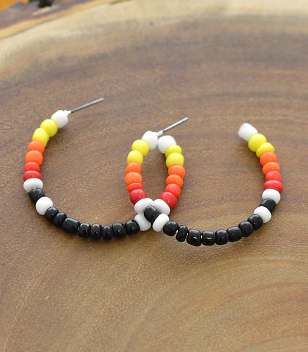 EARRINGS :: HOOP EARRINGS :: Wholesale Western Bead Hoop Earrings