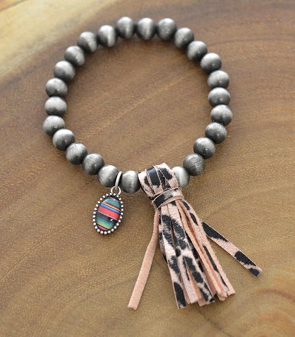 BRACELETS :: STRETCH-BEAD :: Wholesale Navajo Pearl Bead Tassel Bracelet