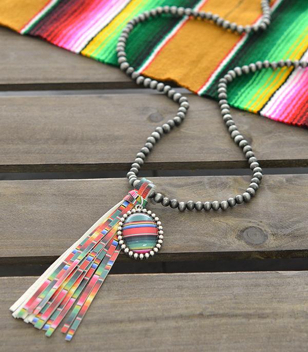<font color=black>SALE ITEMS</font> :: JEWELRY :: Necklaces :: Wholesale Navajo Pearl Bead Tassel Necklace