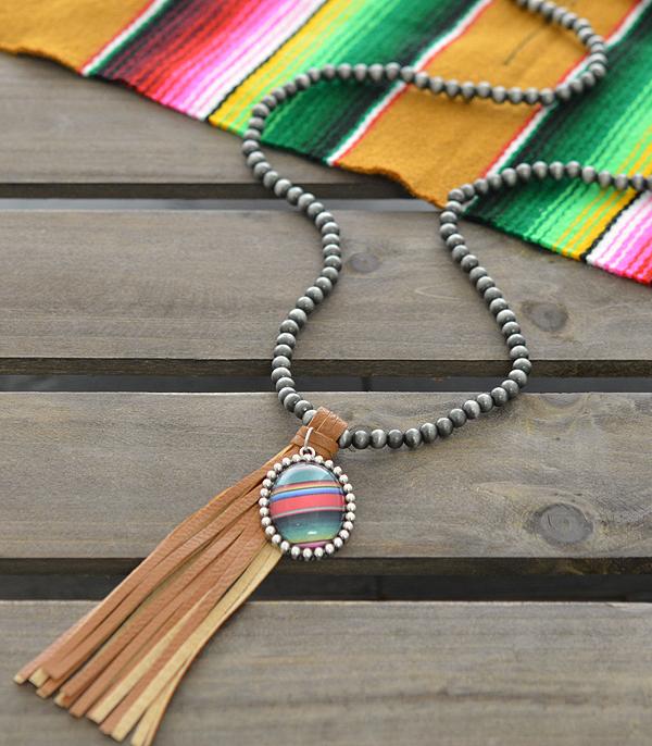<font color=black>SALE ITEMS</font> :: JEWELRY :: Necklaces :: Wholesale Navajo Pearl Bead Tassel Necklace