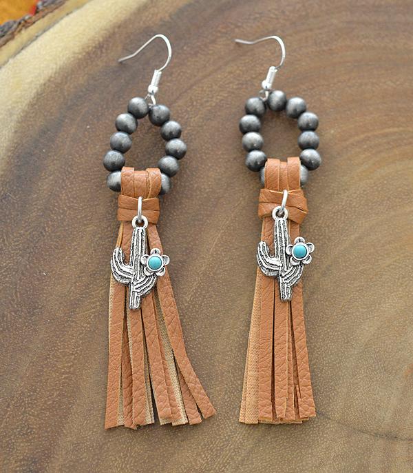 <font color=black>SALE ITEMS</font> :: JEWELRY :: Earrings :: Wholesale Cactus Charm Navajo Tassel Earrings
