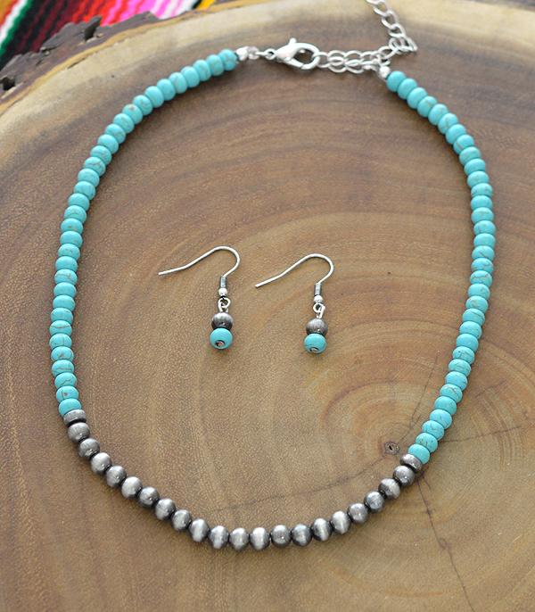 New Arrival :: Wholesale Turquoise Navajo Bead Necklace Set